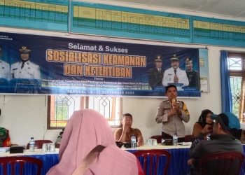 Bhabinkamtibmas Kelurahan Setia Negara, AIPTU Januar Butar-butar menghadiri kegiatan sosialisasi Ketentraman dan Ketertiban Umum (Trantibun) Forkopimcam Kecamatan Siantar Sitalasari.